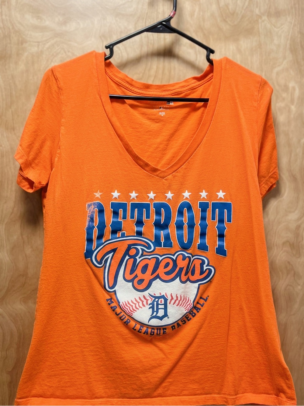 Women's Orange Detroit Tigers V-Neck Tee